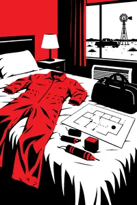A yellow jumpsuit, a small handful of fireworks and a hand-drawn heist plan on a motel bed in Texas.