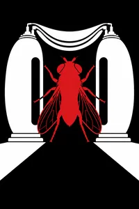 A red fly between two teleportation pods